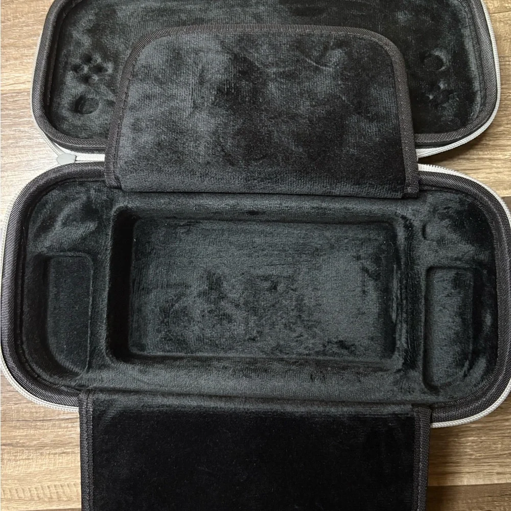 Gray Canvas Carrying Case for Nintendo Switch Console, Padded with Partitions
